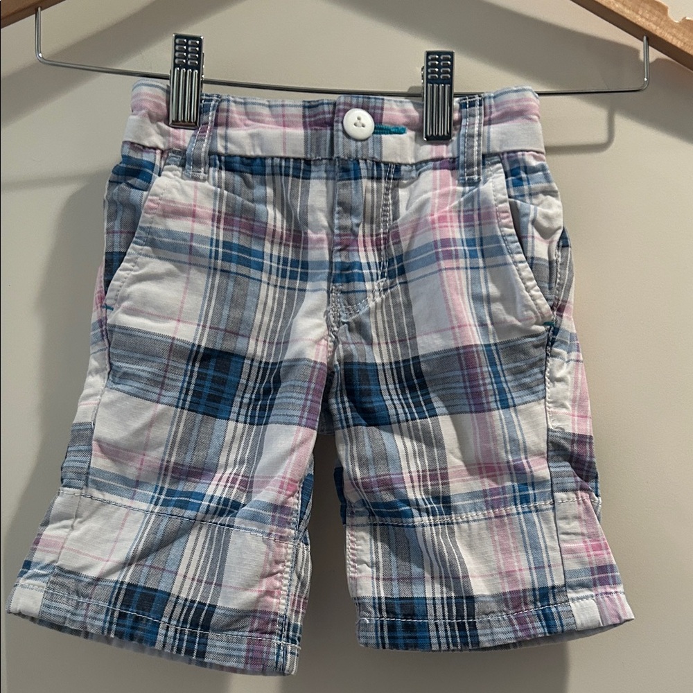 Next Premium Plaid Kids ZipUp Shorts adjustable elastic waistband size 3yrs